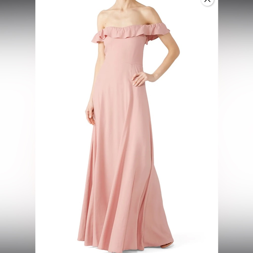 Reformation Off the Shoulder Pink Dress
